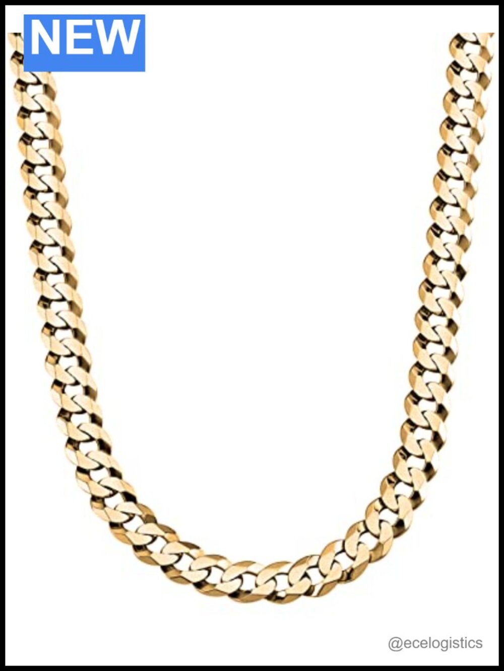 14K Gold Plated Sterling Silver Cuban Curb Chain Necklace 28"